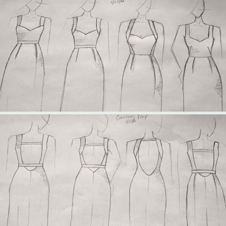 Courtney Kemp Wedding Dress Sketches